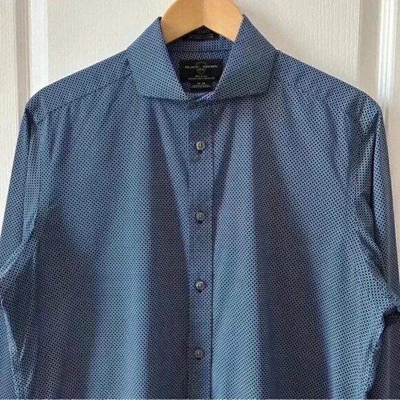 Black Brown 1826 Mens Dress Shirt Non Iron Egyptian Cotton Fitted Blue White 16 - Picture 5 of 14